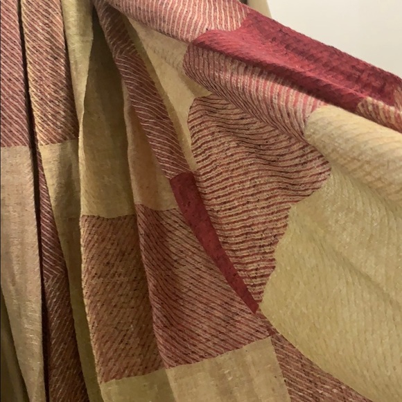 Beige fall jacket paired with red plaid scarf! - Picture 3 of 3